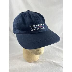 Tommy Hilfiger Jeans Hat Cap Embroidered Logo Strapback Cotton Dark Blue 90s Y2K
